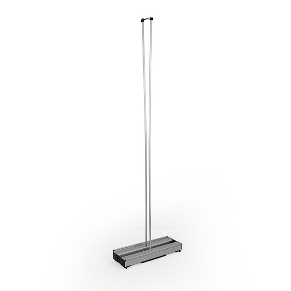 The black connectors attach to the sides of the bases, as well as the support pole The black connectors attach to the sides of the bases, as well as the support pole