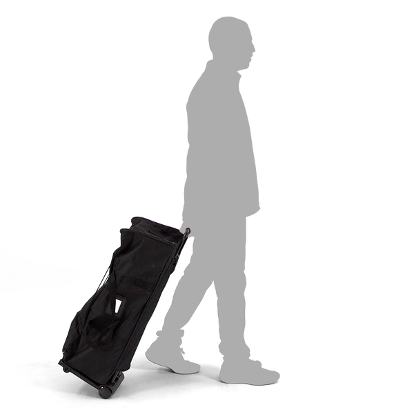 Trolley includes wheels and a handle for easy transportation