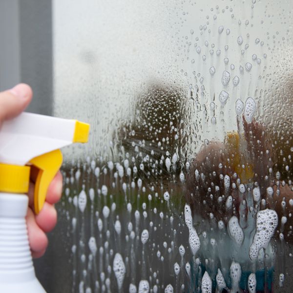 Spray windows with soap and water before applying Spraying Window For Installation