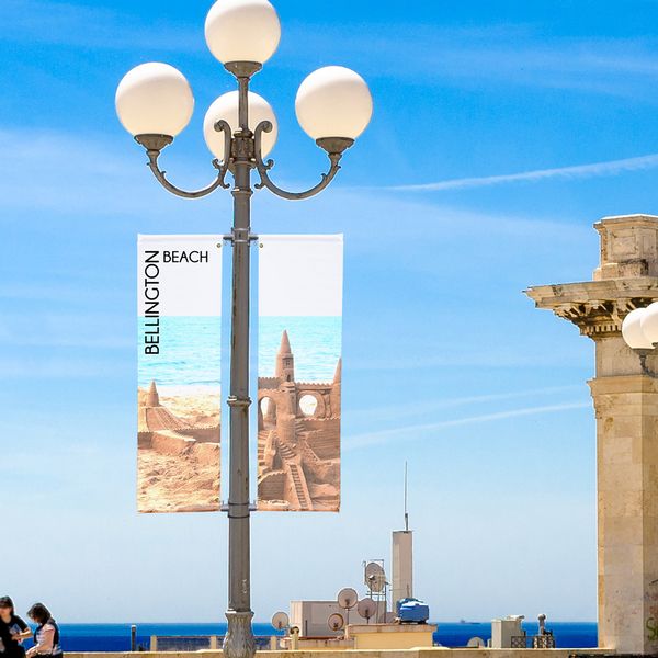 Custom pole banners for outdoor display Custom pole banners