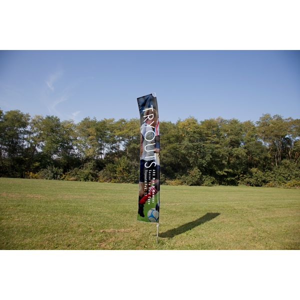 Rectangular flags with banner arm Rectangular flags with banner arm