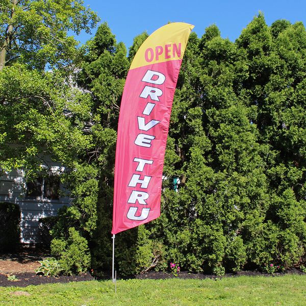 Drive thru flag outdoors