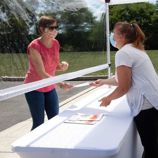 Provides protection while talking to customers