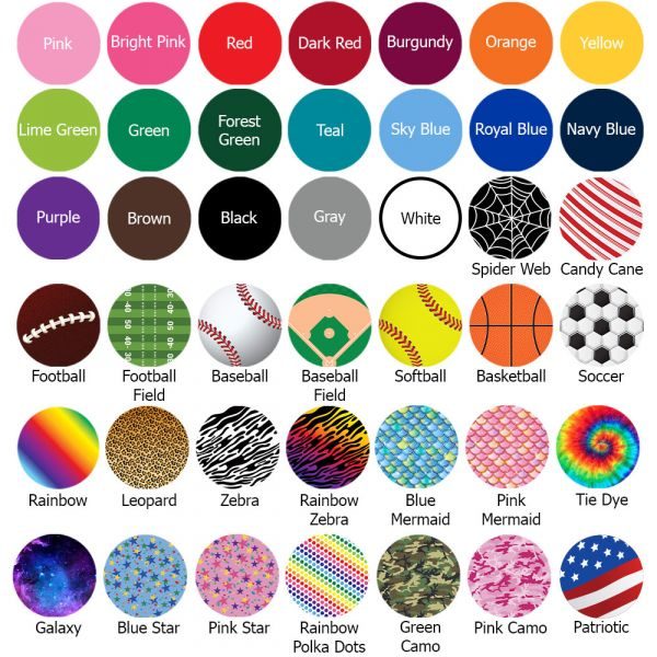 Color chart for solid and themed designs Christmas yard sign colors