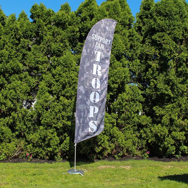 Support our troops flag outdoors