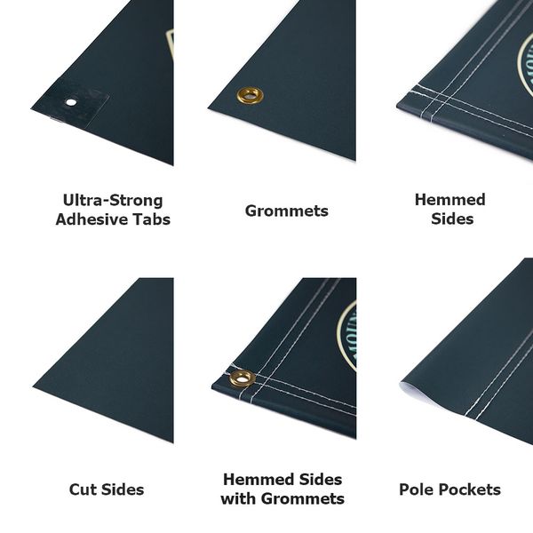 Add one of the following finishing options to your Thanksgiving banners. Finishing Options