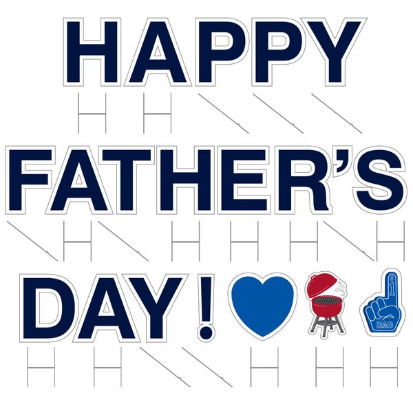 Yard letters with their stakes Happy father's day signs with stakes