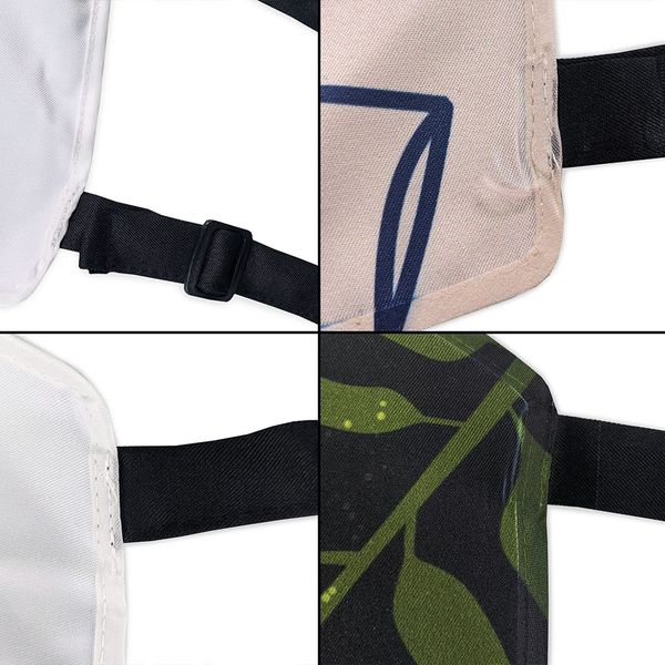 All-over print designs may experience slight imperfections around straps Heavy-duty black straps
