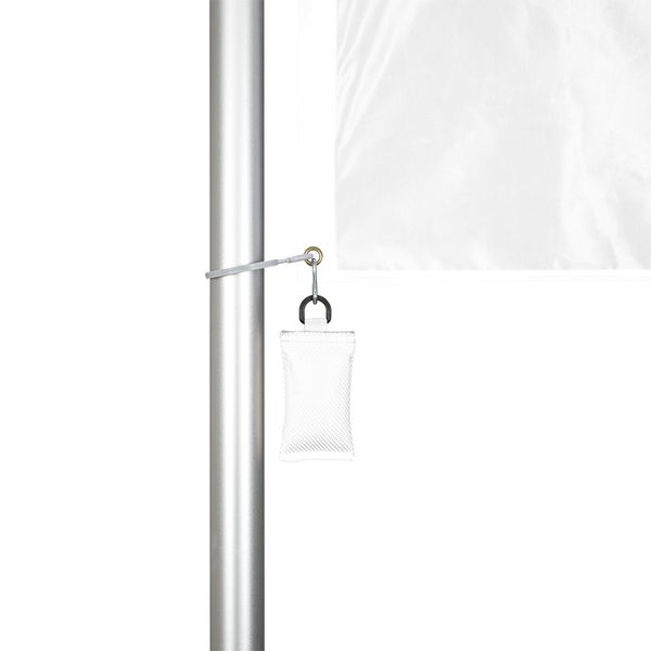 A weight bag prevents the flag from flying up the pole