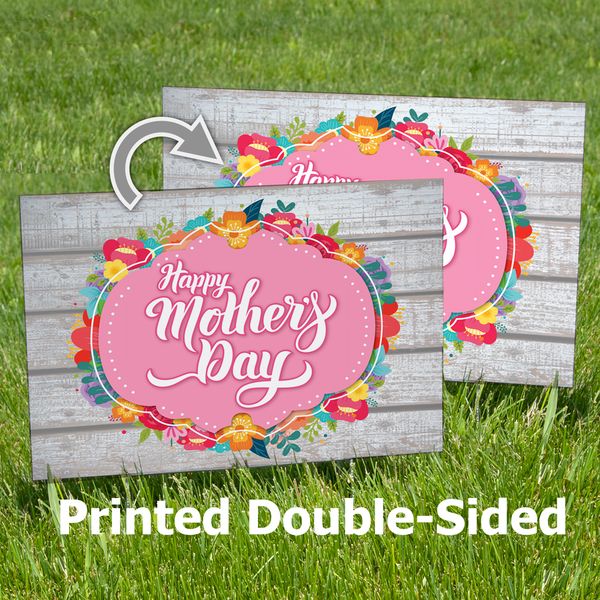 Double-Sided Happy Mother's Day Yard Sign