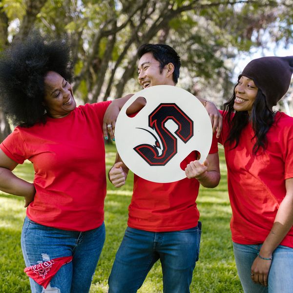 Circle cheer sign option Circle shape cheer signs