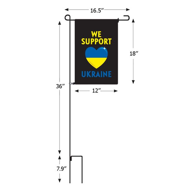 Dimensions for the garden flag on the pole Garden flag dimensions