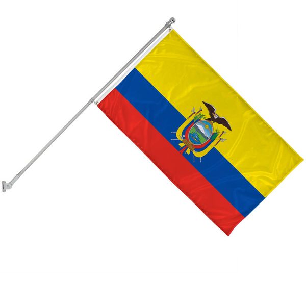 Ecuador flag on wall mounted pole Flag mounted to a pole