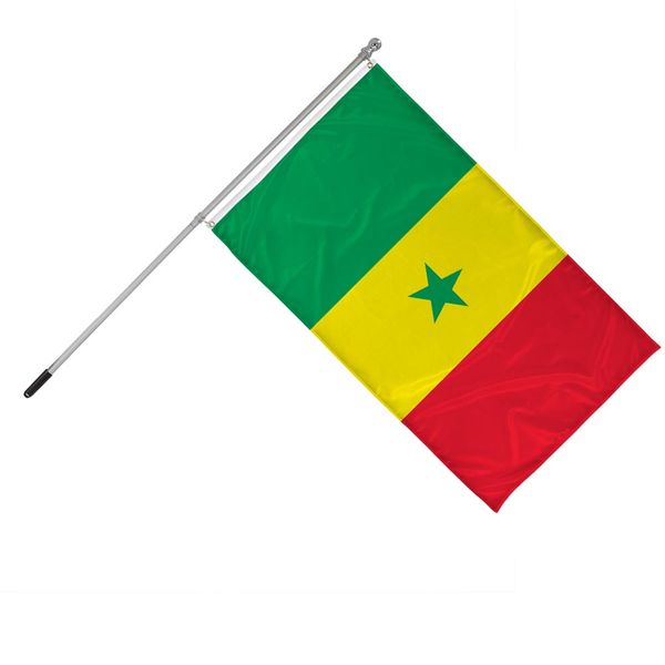 Senegal flag on our handheld pole Flag on handheld flagpole