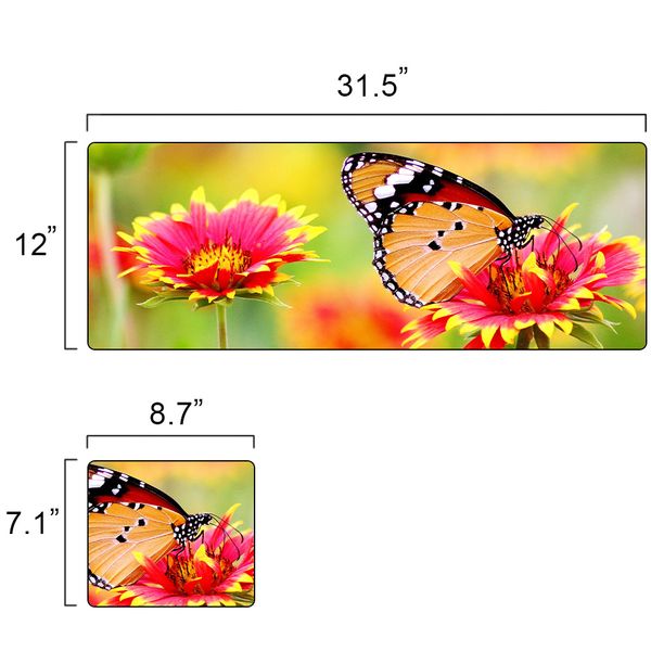 Available in two sizes: Standard 8.7" x 7.1" and XL 31.5" x 12" Dimensions