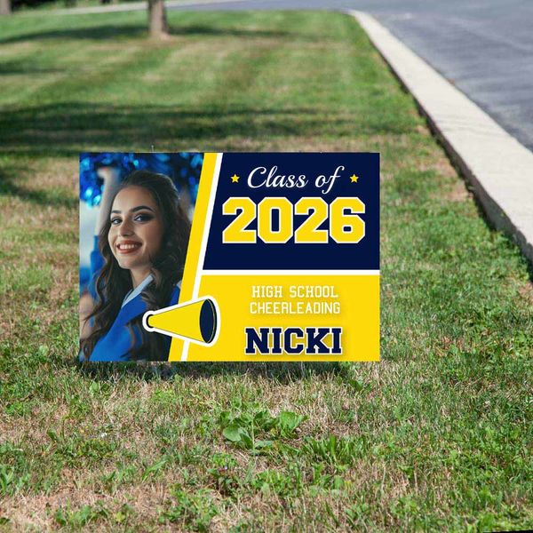 Senior Cheerleader Yard Sign with Photo
