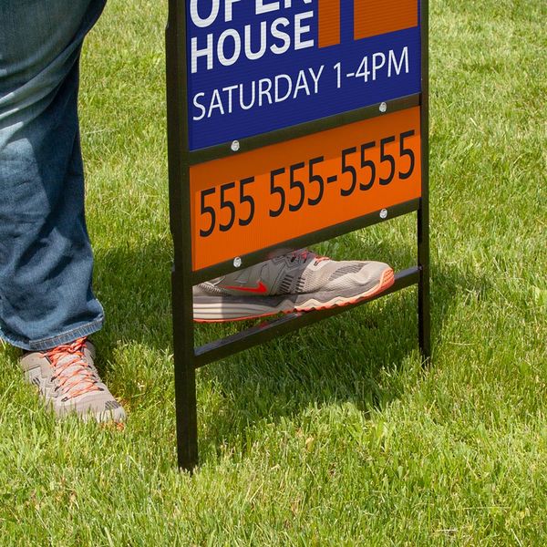 Real estate sign riders can feature company information Real estate sign riders example