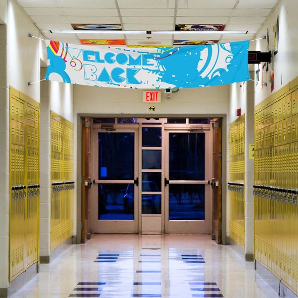 Broadcast an event to the whole town or school with these street banners Across the hallway banner for schools