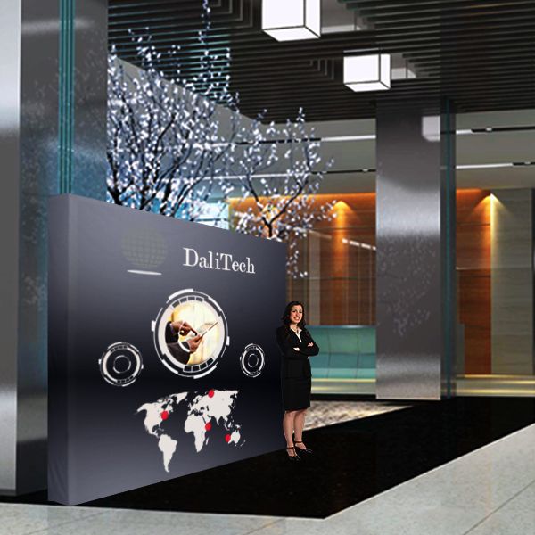 Fabric pop up display straight