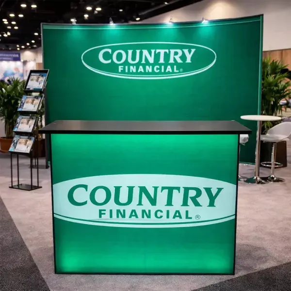 Pair the promo counter with other tradeshow products