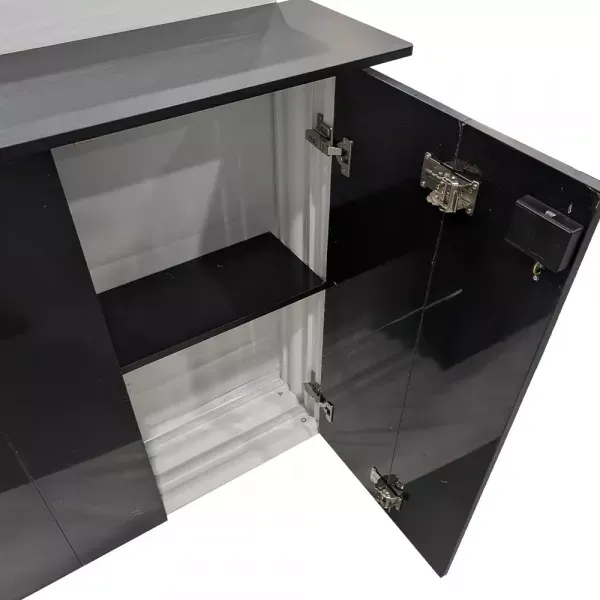 Shelf included for storage area