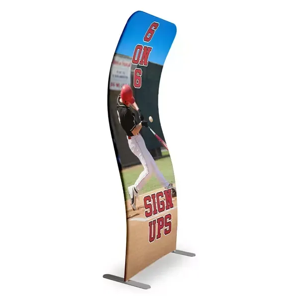 Curved stretch banner stand