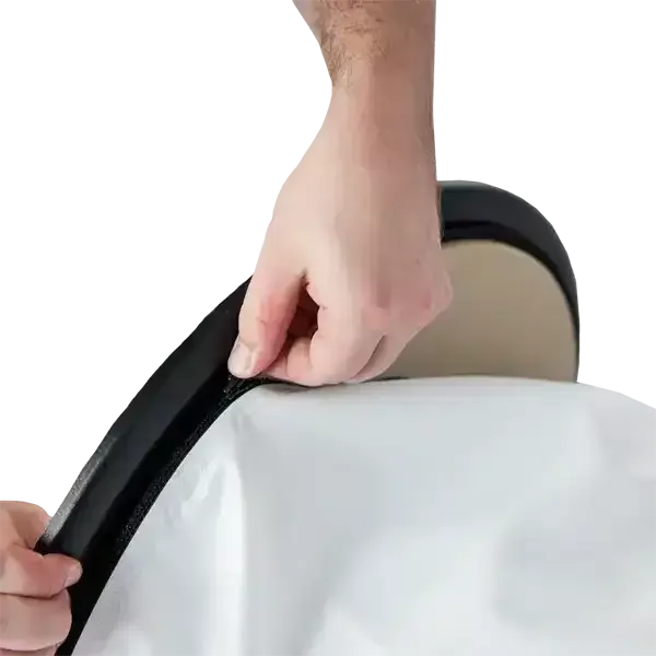 24" size zipper installation top