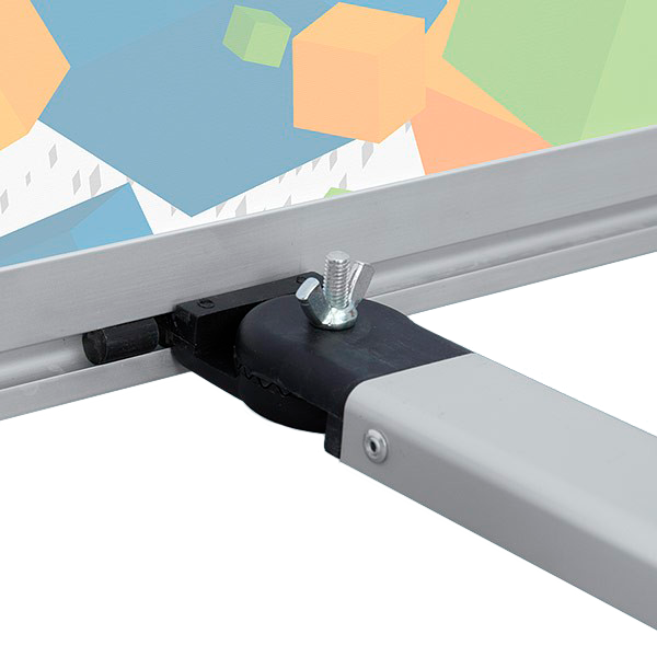 Aluminum Base rotates out to form 90° stabilizer Aluminum Base rotates out to form 90° stabilizer