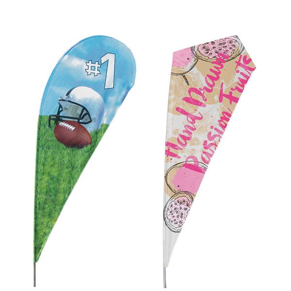Custom teardrop flags available in traditional and unique razor shapes Teardrop Flags