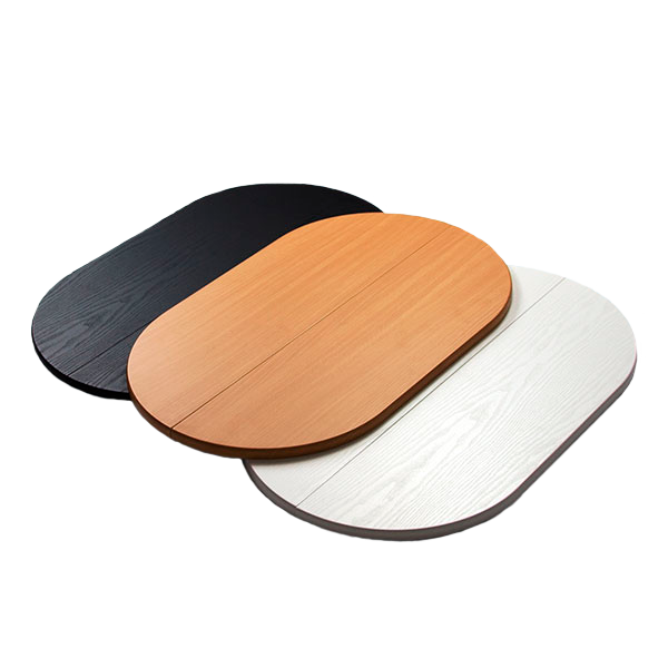 Easily add on a wood-grain black, white or light wood tabletop Tabletop color options