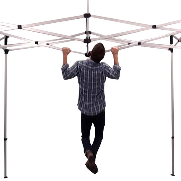 Hexagonal aluminum frame is sturdy and can withstand frequent use