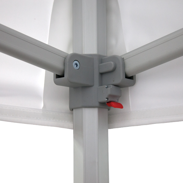 Canopy fits snug on corners connecting to the frame with hook fastener Canopy fits snug on corners connecting to the frame with hook fastener