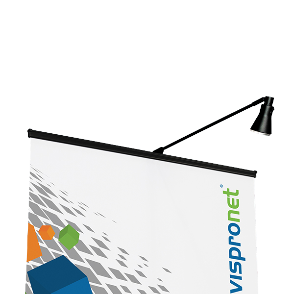 The light attaches tightly to the top of the banner stand