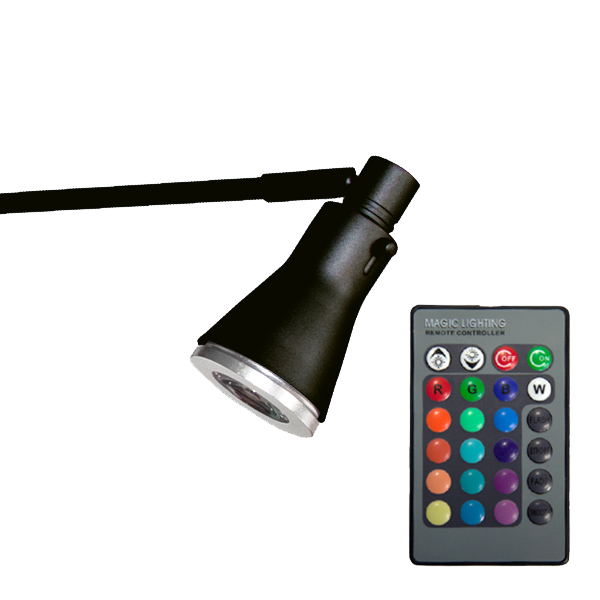 Included remote control lets you change the color of the light or set it to color changing loop