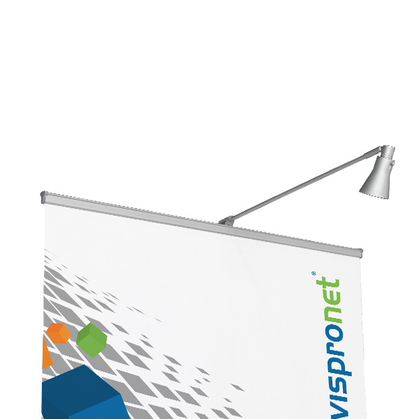 A small, sleek Silver Roll Up Banner Stand Light LED gives your banner stand extra attention A small, sleek Silver Roll Up Banner Stand Light LED gives your banner stand extra attention