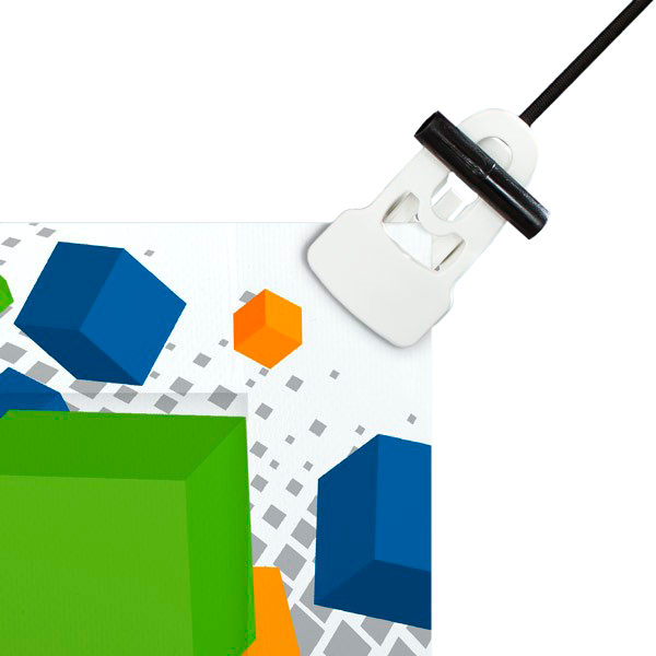 Easily attach to corners of non-rigid signs and banners Easily attach to corners of non-rigid signs and banners