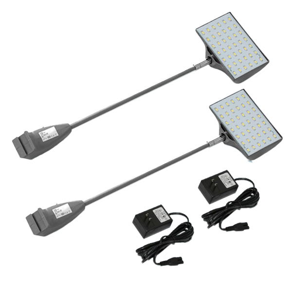 Optional Pop Up Portable Booth Lights are available in black and silver with LED or halogen bulbs