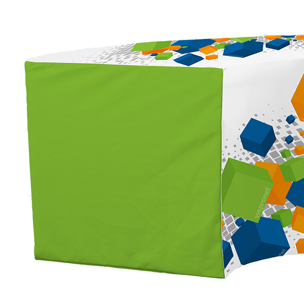 Print secures to foam core with hook-and-loop fastener tabs on one side