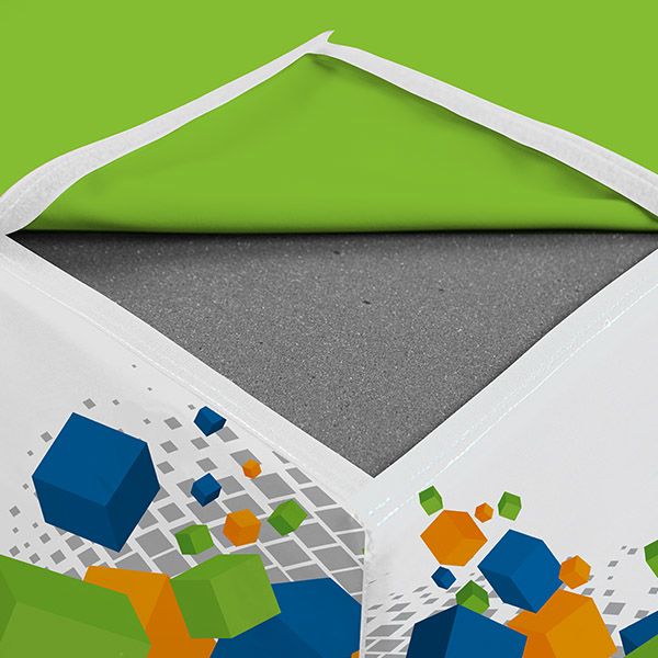 Elements feature a dark gray foam material