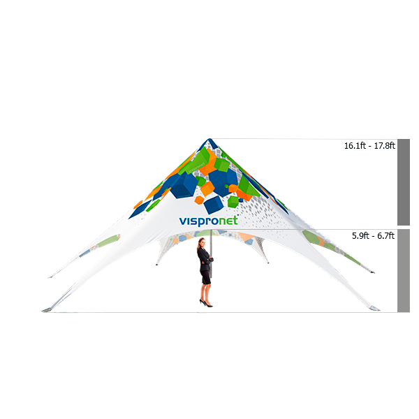 Adjustable in height from 16.1ft - 17.8ft