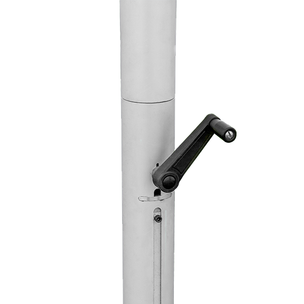 Crank allows for easy height adjustments and can be removed for safety Crank allows for easy height adjustments and can be removed for safety