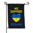 Ukraine garden flag on the pole We Support Ukraine Garden Flag